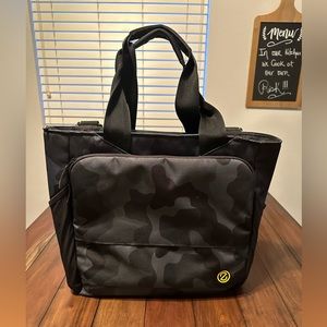 Cole Haan Grand Zero Camo Briefcase. Black and Navy. Brand New.